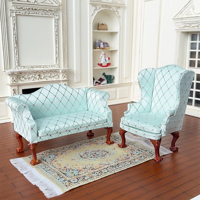 

1/12 Dollhouse Simulation Sofa Chair Model Doll Home Armchair Sofa Living Room Furniture Decor Dolls House Living Scene Ornament