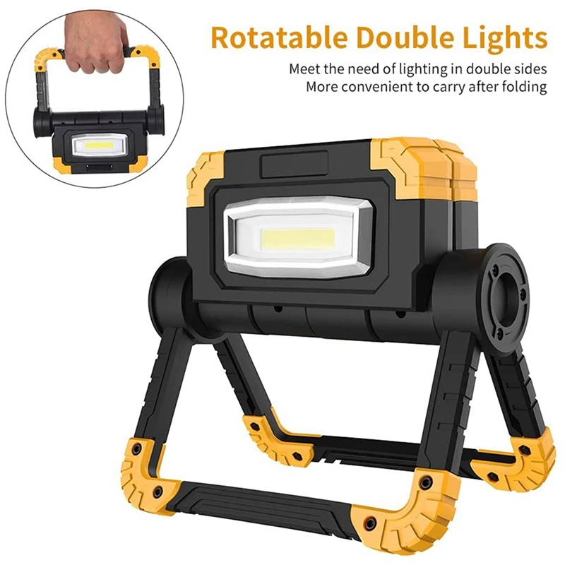 B53C LED Work Light Rechargeable Portable - Folding Hyper Tough Working Lamp With Flood Light Stand For Outdoor Camping