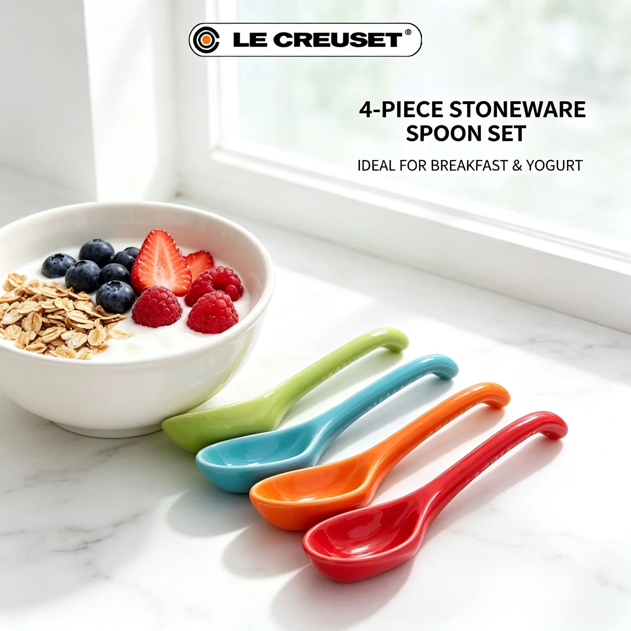 Le Creuset Rainbow Ceramic Chopsticks Gift Box, Healthy Reusable Colorful Tableware, Premium Home Kitchen Dining Accessories