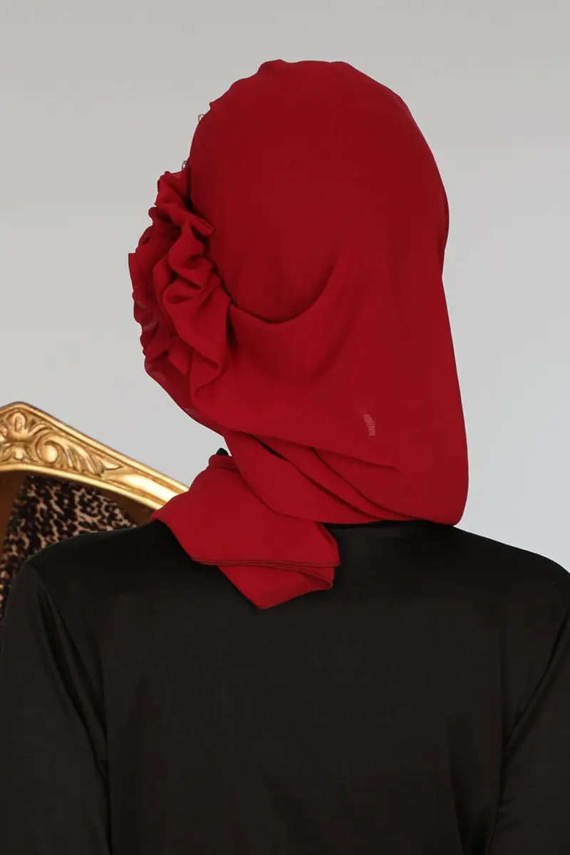 Accessories design chiffon ready turban burgundy