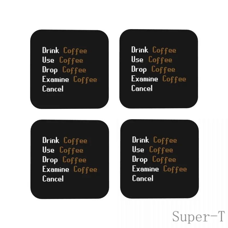 Runescape Mug Coasters Kitchen Placemats Waterproof Insulation Cup Coffee Mats For Decor Home Tableware Pads Set of 4