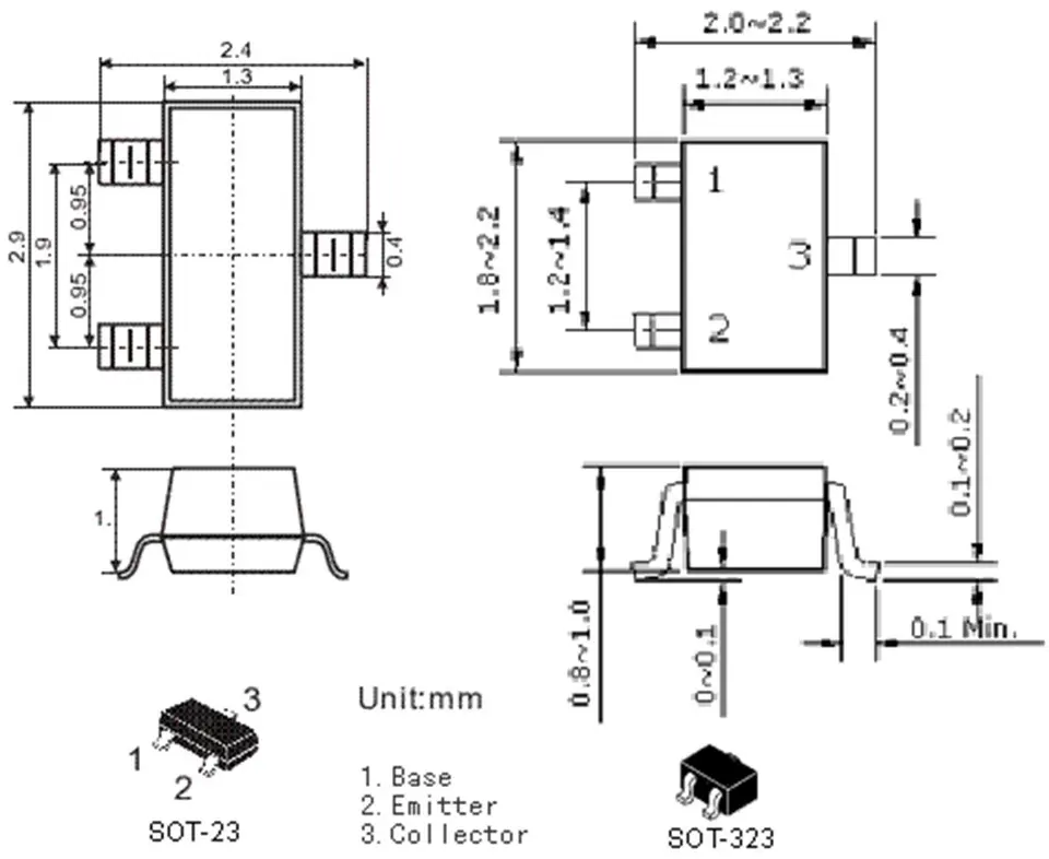 Si2301 Bds Code Lot De 10 MOSFET P-Channel SI2301 - Format SMD SOT-23