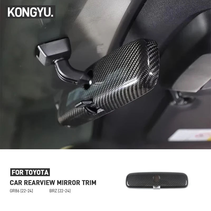 

Real Dry Carbon Fiber Car Manual Interior Rearview Mirror Trim Decorative Cover For Subaru BRZ For TOYOTA 86 GR86 GT86 2022-2024