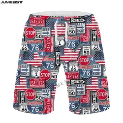 Jumeast Y2k Men Women 3D Printed Camouflage Camo American Flag Hip Shorts Trunks Quick Dry Beach Casual Sweatpants Short Pants