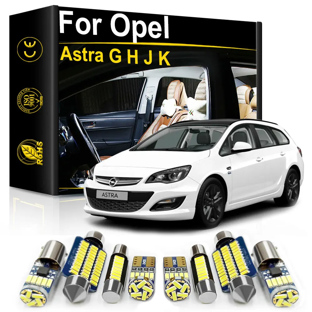 For Opel Astra G H J K GTC 1998-202 Car Interior LED Light Map Dome Trunk Indoor Reading Lamp Kit Auto Accessories Canbus