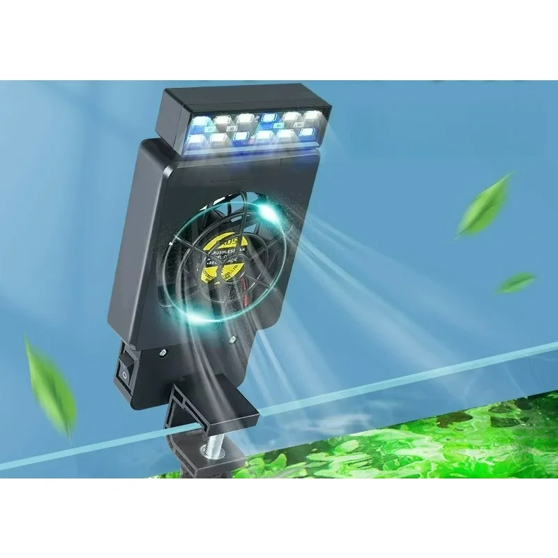 Fish Tank Fan With LED Fish Tank Cooling Silent Circulation Small Fan Automatic Temperature Control