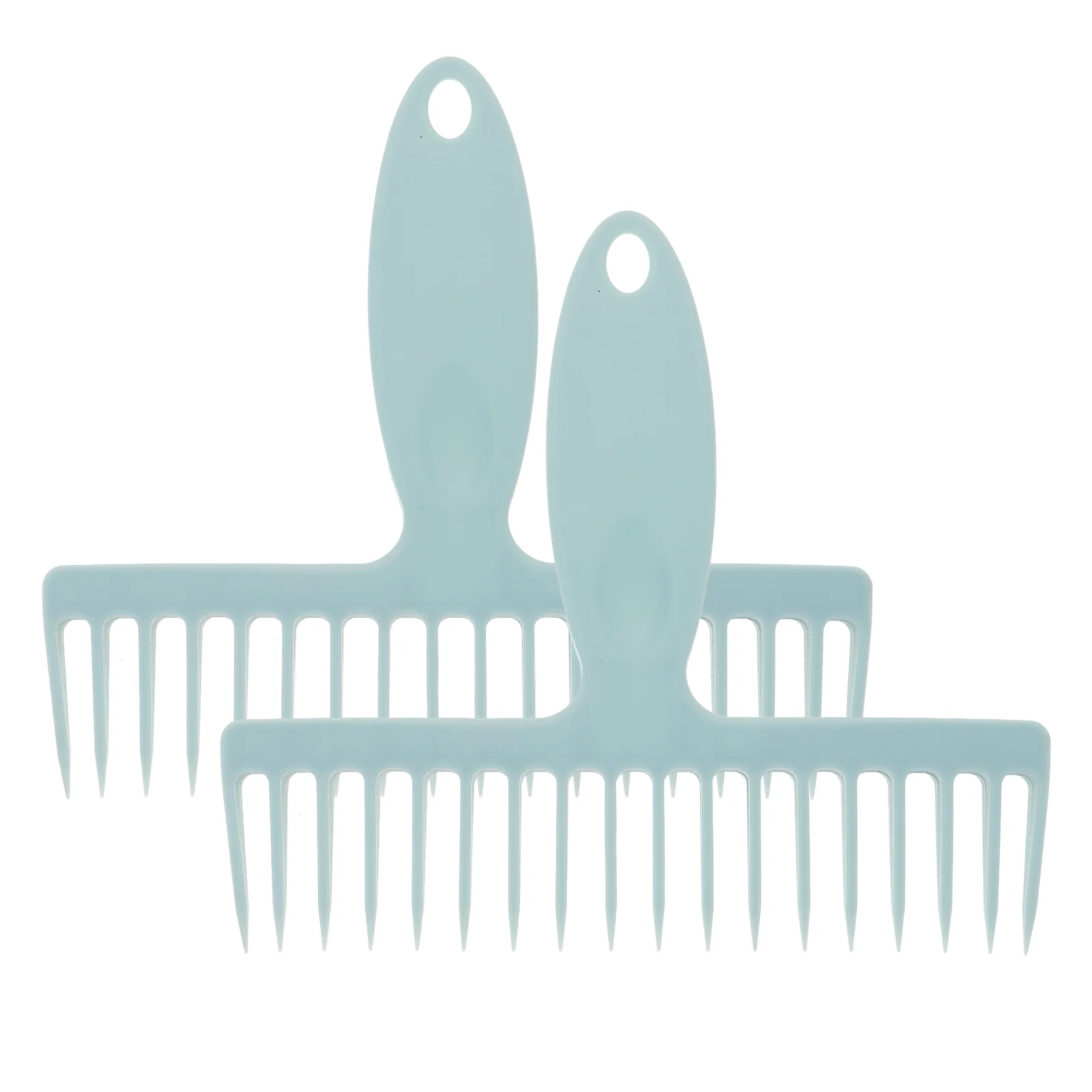 

2 Pcs Scraper Tool Broom De-linting Teeth Comb for Cleaning Hair Blue Multi-use Removal Dad