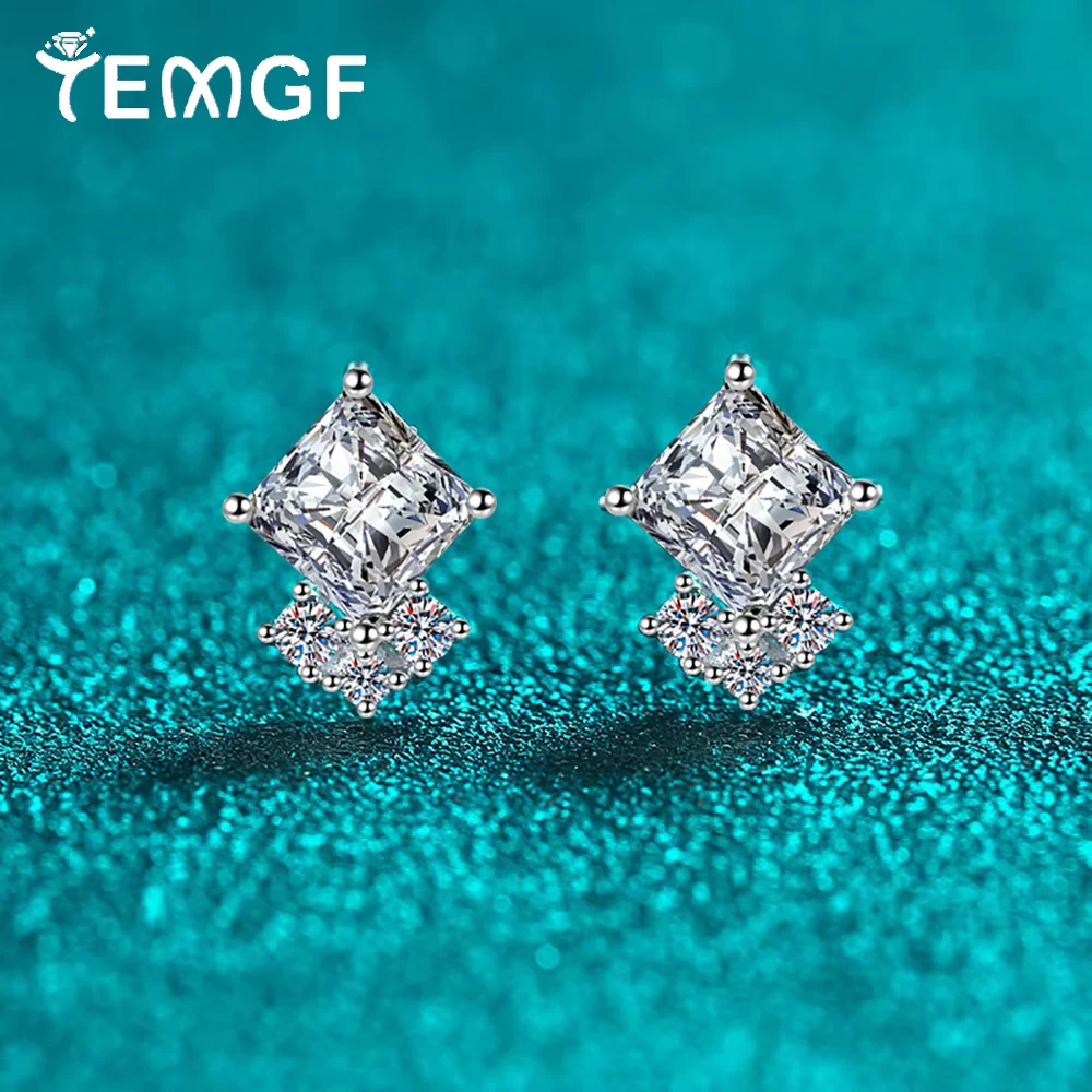 

Серьги TEMGF 5,5 мм с цирконом/Муассанитом, серьги-гвоздики из стерлингового серебра 925 пробы для женщин, ювелирные изделия, подарки, повседневные модные товары для поездок на работу
