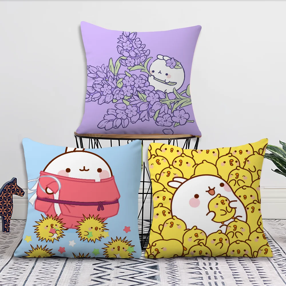 Cute M-Molang Cartoon pillow cover Sofa living Printing Decoration Room Home Office Coffee Shop Car Nordic Simplicity Cover