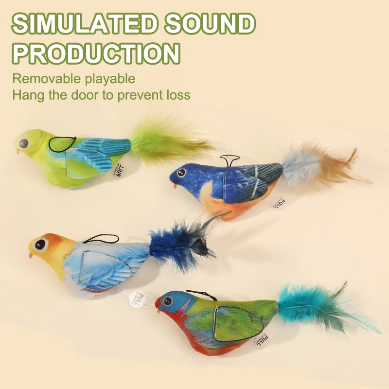 Creative Interactive Chirping Bird Cat Toys Funny Simulation Lifelike Chirp Sound Pet Cats Relieve Boredom Toy Pet Supplies