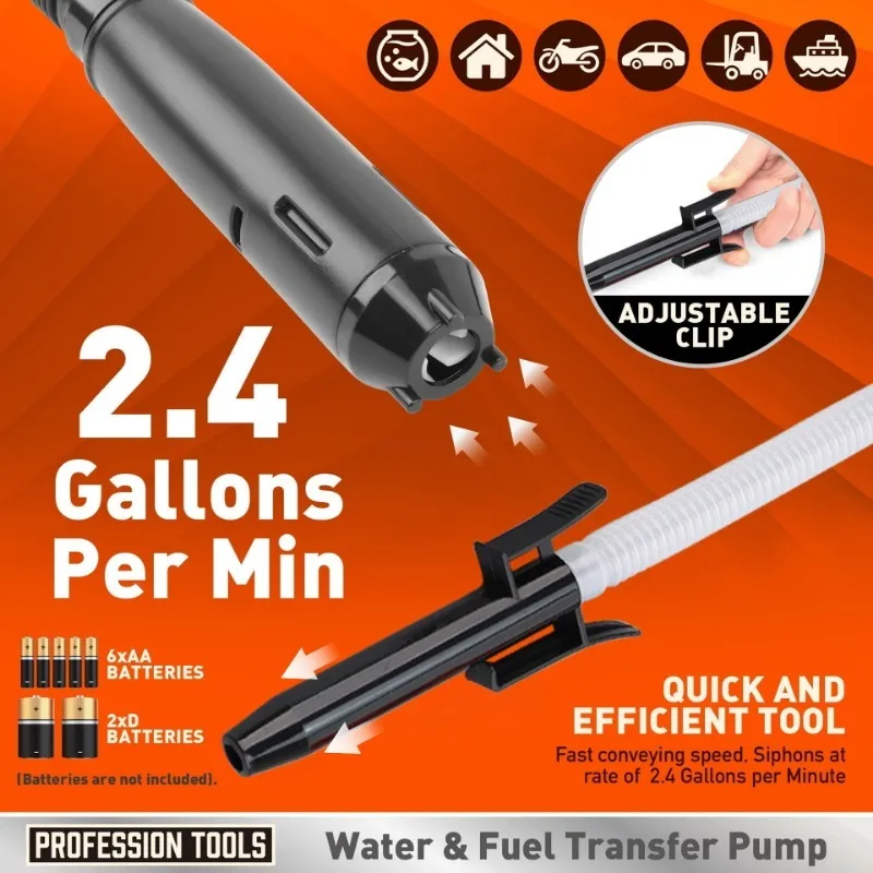 Electric Oil Pump Liquid Transfer Pump Powered Fuel Transfer Pump Outdoor Vehicle Fuel Gas Transfer Suction Pumps Accessories