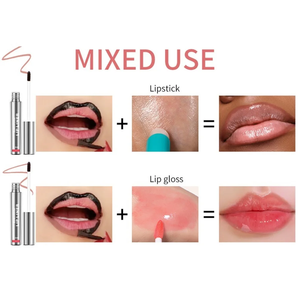 Lakerain tinte de labios de terciopelo mate de cuatro colores resistente al agua, resistente a la transferencia, lápiz delineador de labios despegable de Color de larga duración