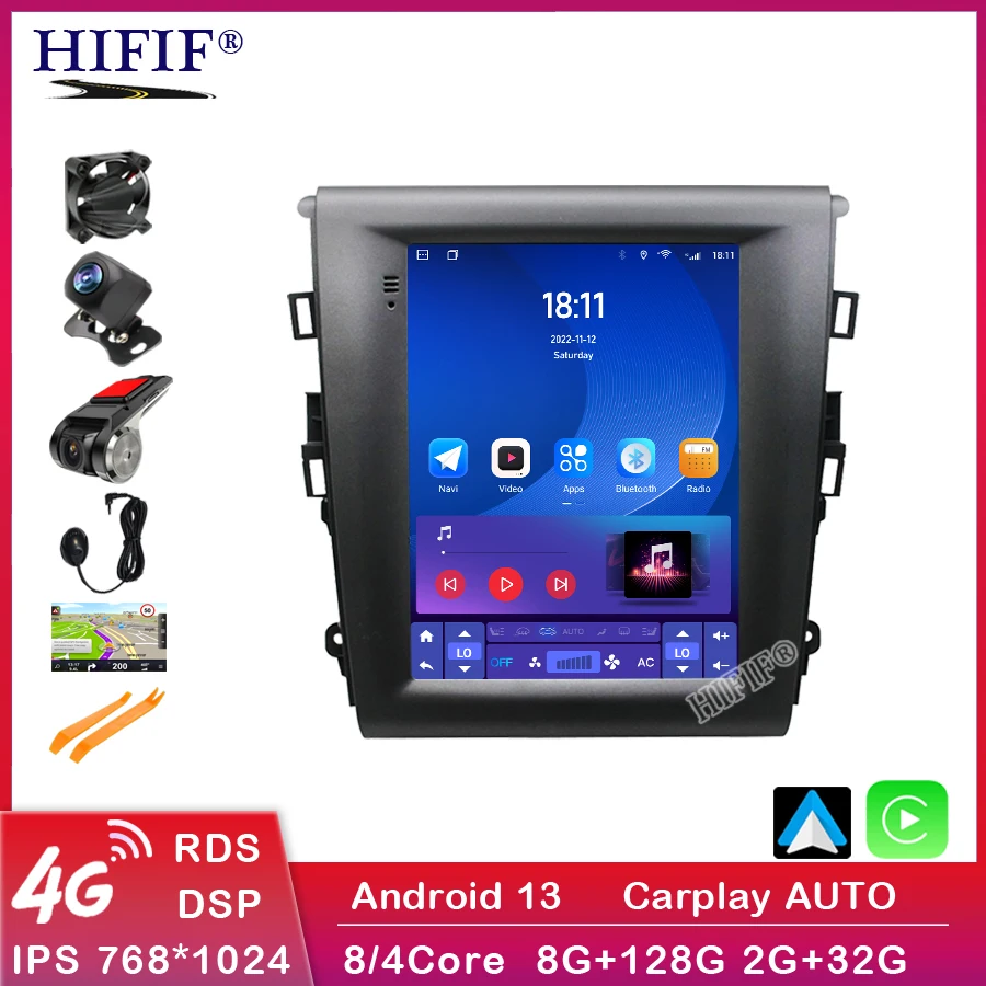 2 din Android 13 Car Radio For Ford Mondeo EcoBoost 2013-2018 Multimedia Video 2Din 4G Navigation Carplay 10.4 inch Head Unit