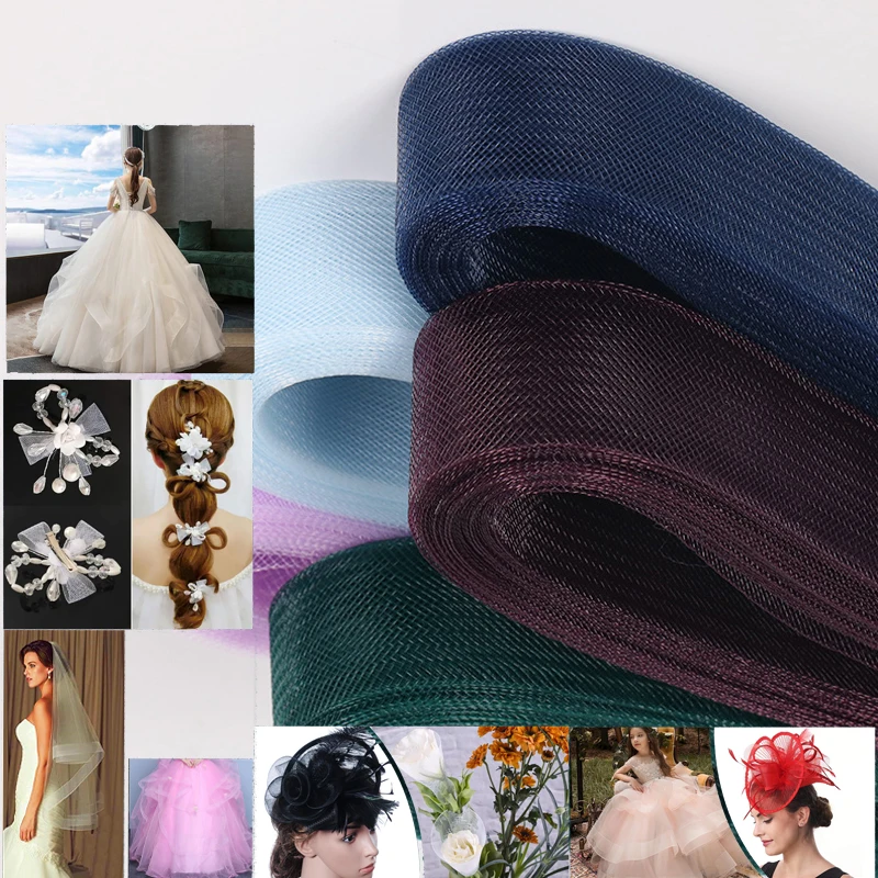 5cm Polyester Horsehair Braid for Sewing Wedding Dresses,Skirts,Dance Gowns & Hat Making， 50 Yards Horsehair Braid Boning Trim