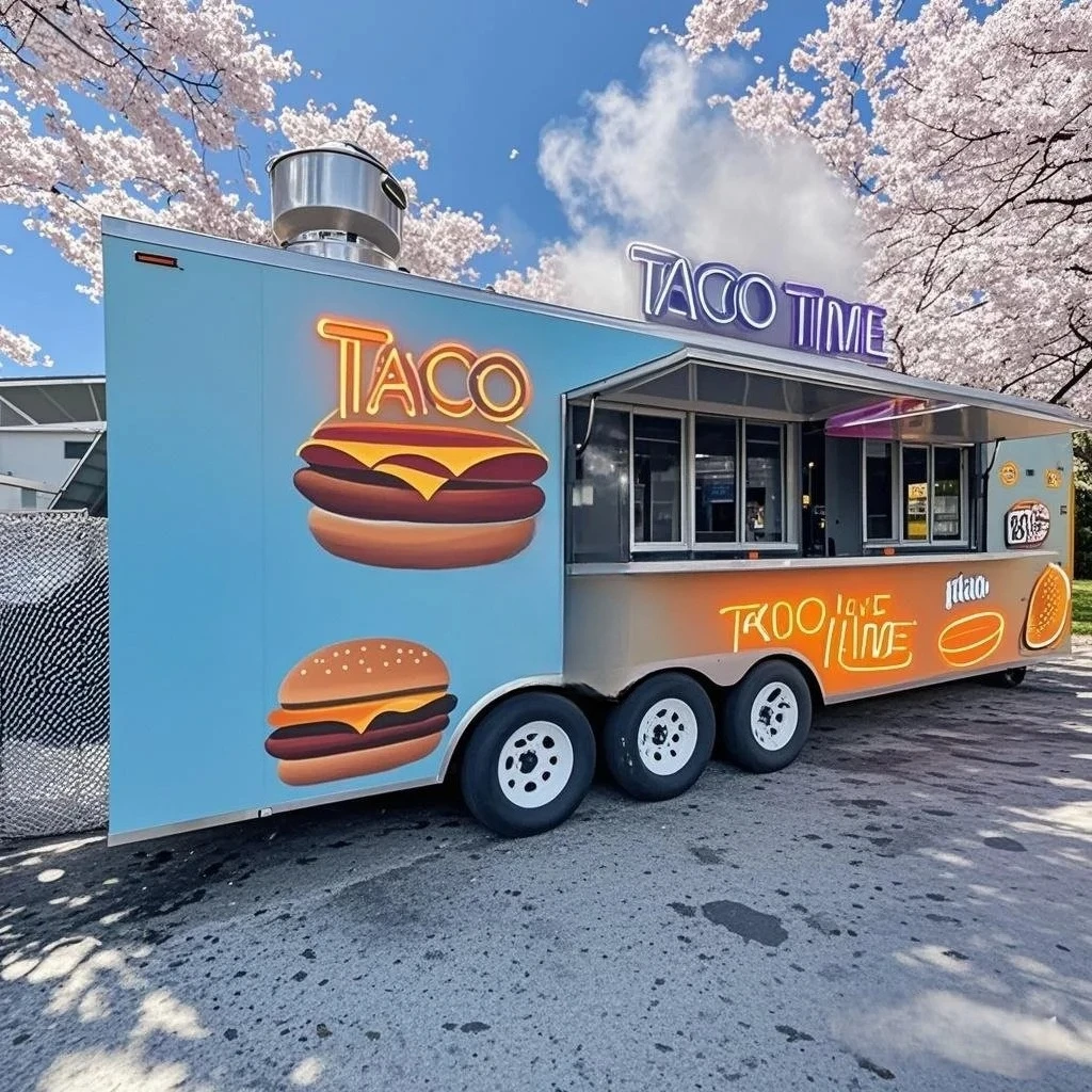 Food Cart With Potato Chips Making Machine Custom Donut Bread Chips Kiosk Trailer For Sale