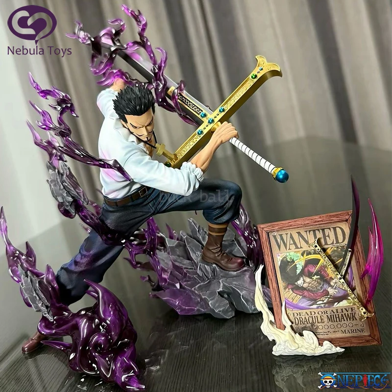 One Piece Dracule Mihawk Figures Mi Hawk Anime Figure Pvc Gk Statue Model Doll Collection Room Decoration Toys Kids Gifts