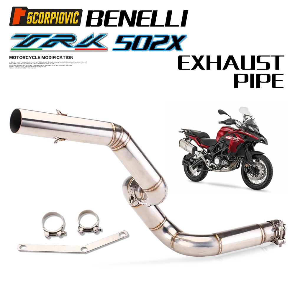 Exhaust Motorcycle Carbon Fiber Muffler Leak Motorcycle Modified Center Pipe Slip On For TRK 502X 2016 - 2018