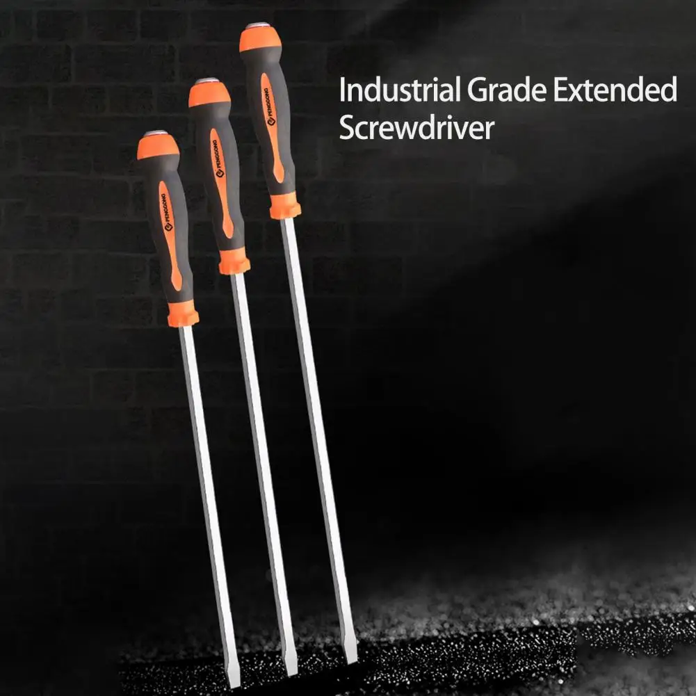 Hard Flat Screwdriver  High Impact Hammer Head Percussive Screwdriver  Long Rod Straight Type Screw Driver