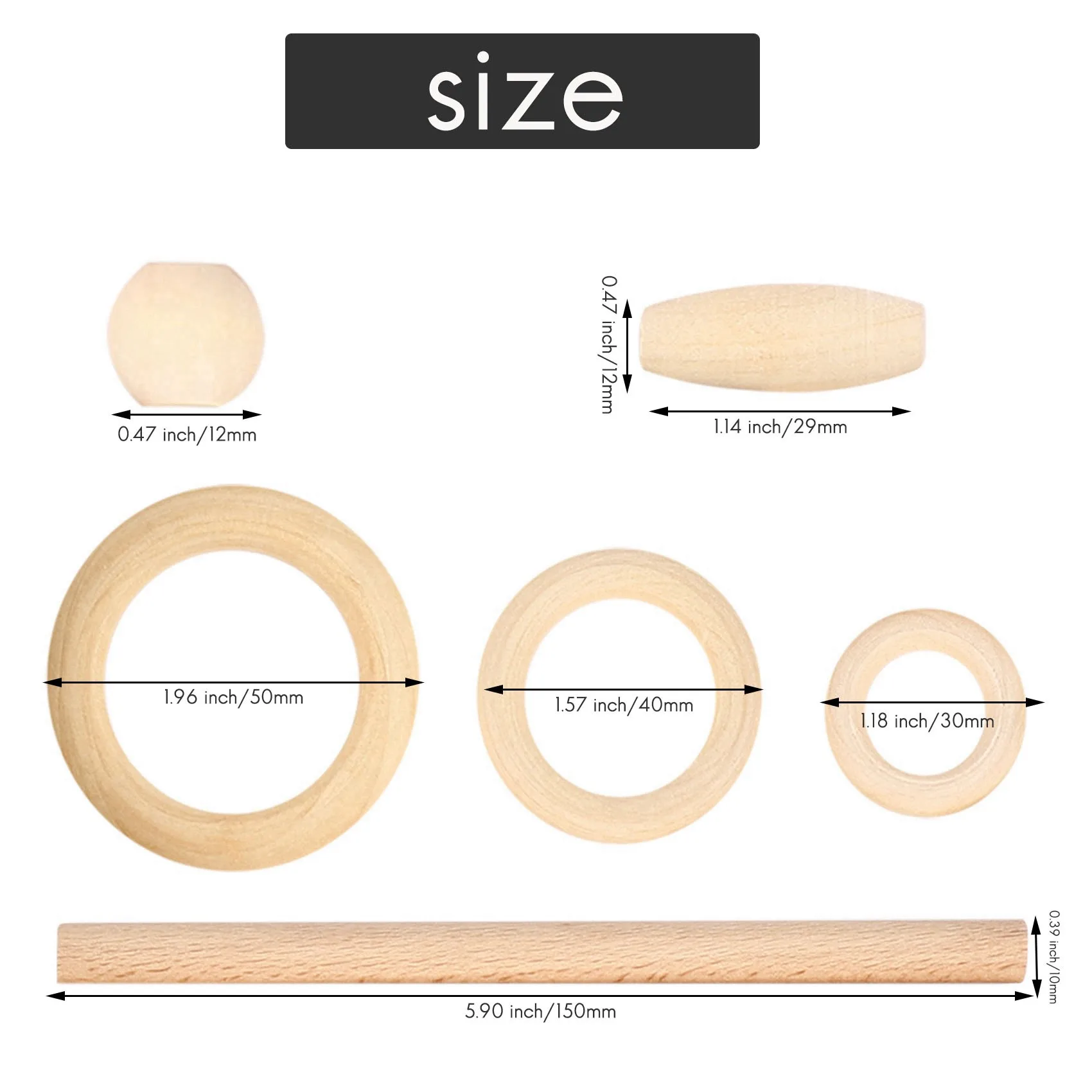Y42A-Macrame Cord Natural Cotton Rope 3Mm With Wood Ring Wood Stick For DIY Teether Macrame Kit Wall Hanging Plant Hanger