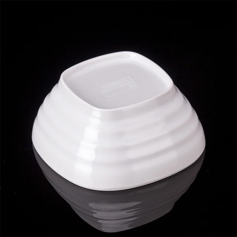 White Square Melamine Sugar Bowl Kids Rice Soup Bowls Deep Soy Sauce Dishes Plastic Tableware Cooking Spice Oil Dispenser
