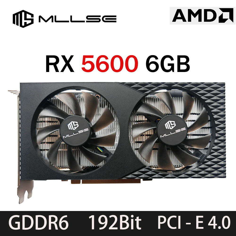 MLLSE جديد Radeon RX5600 6GB بطاقة الرسومات GDDR6 6GB كمبيوتر ألعاب GPU AMD RX5600 6GB لعبة كمبيوتر مكتبي بطاقة الرسومات