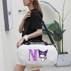 Kuromi Travel Bags Canvas Gym Sport Bag Cartoon Anime Figures Peripheral Organizers Camping High Quality Large Capacity Handbags