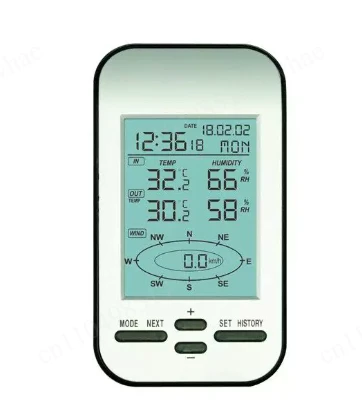 Professional wireless anemometer with wind speed direction sensor and digital wind cold temperature and humidity meter