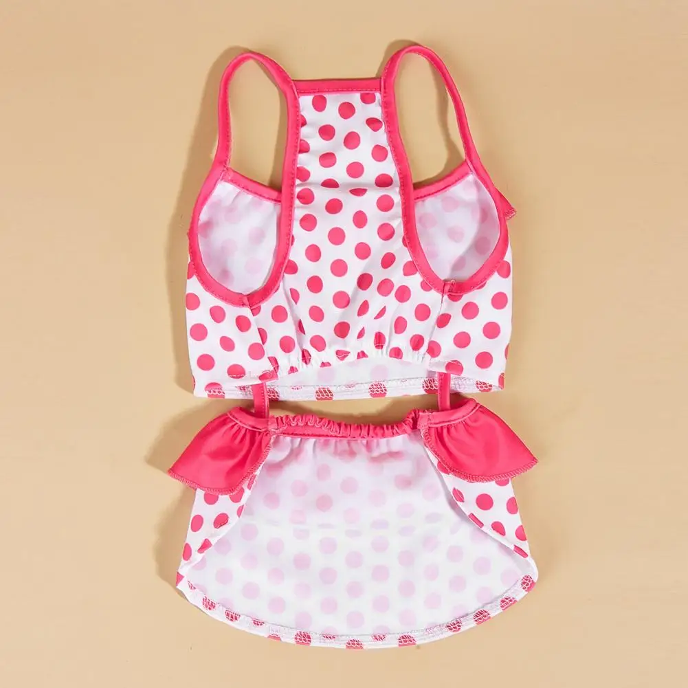 Dog Swimsuit Colorful Polka Dot Pet Swimsuit Set for Small Dogs Comfortable Beachwear Bikini Dress for Cats Cute Pet for Summer