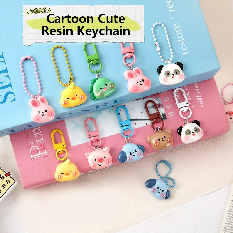 1PC Cute Cartoon Animal Key Ring Pendent For Women Men Creative Fashion Kawaii Couple Keychain Bag Pendent Decoration Toys Gifts