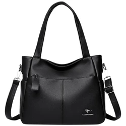 Genuine High Quality Soft Leather Messenger Bags Women Leather Handbag Luxury Satchel Female Shoulder Crossbody Sac Tote Bag