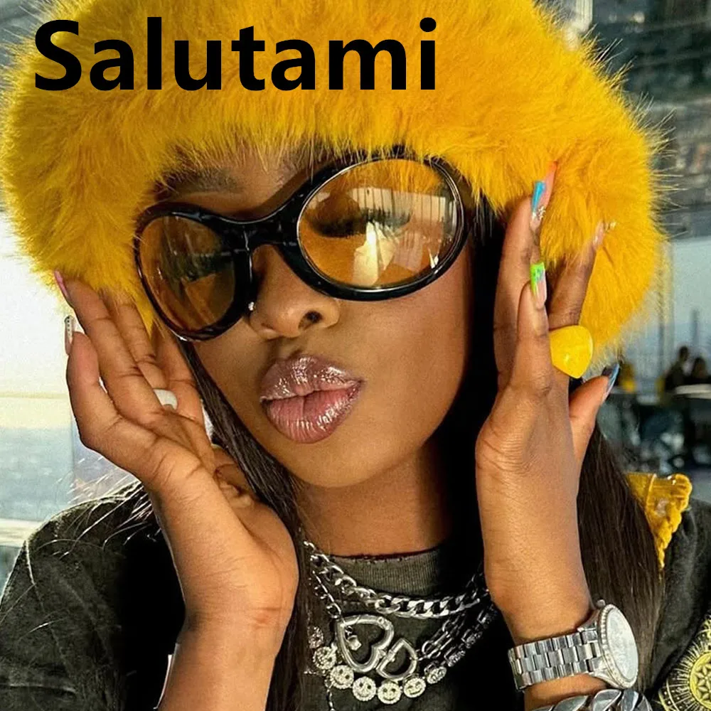 Unique Yellow Y2K Sunglasses for Women New Fashion Oversize Shield Sun Glasses Men Fashion Cool Hip Hop Shades Ladies Driving