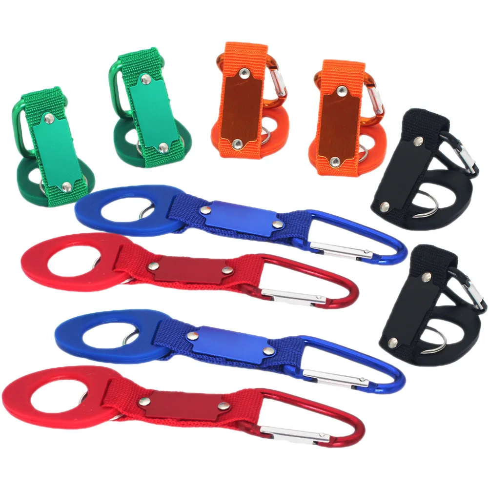 10 قطعة للمشي لمسافات طويلة في الهواء الطلق تسلق شماعات المياه الرياضة زجاجة ماء المشي لمسافات طويلة زجاجة الناقل الناقل مشبك معلق