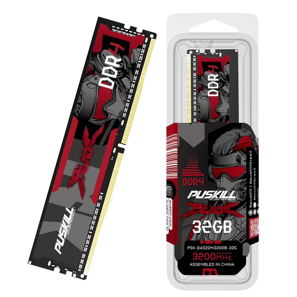 PUSKILL Killblade DDR4 32gb 16gb 8gb RAM 1.2V 3200mhz 2666mhz C19 CL22 UDIMM Desktop Memory