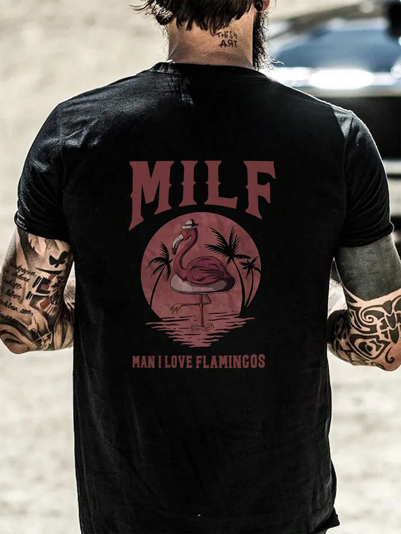 Milf Men Cotton T-shirt Luxury Brand Fashion Big Size Rap Hip Hop Top Casual Short Sleeve Streetwear Classic New Arrival Tee 4XL