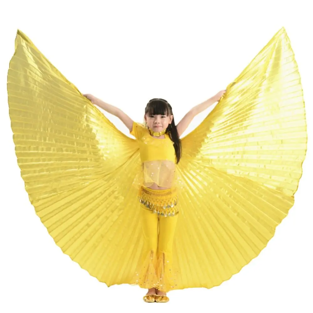 Belly Dance Wings With Sticks Isis Wings Carnival Festival Kids Children Gold Wings Belly Dance Accessories Costume