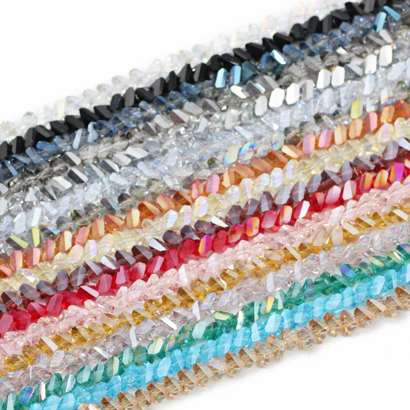 90pcs Triangle Austrian Crystal Glass Beads Spacer Loose Beads For Jewelry Making Bracelets & Bangles Necklace DIY 4mm 6mm 8mm