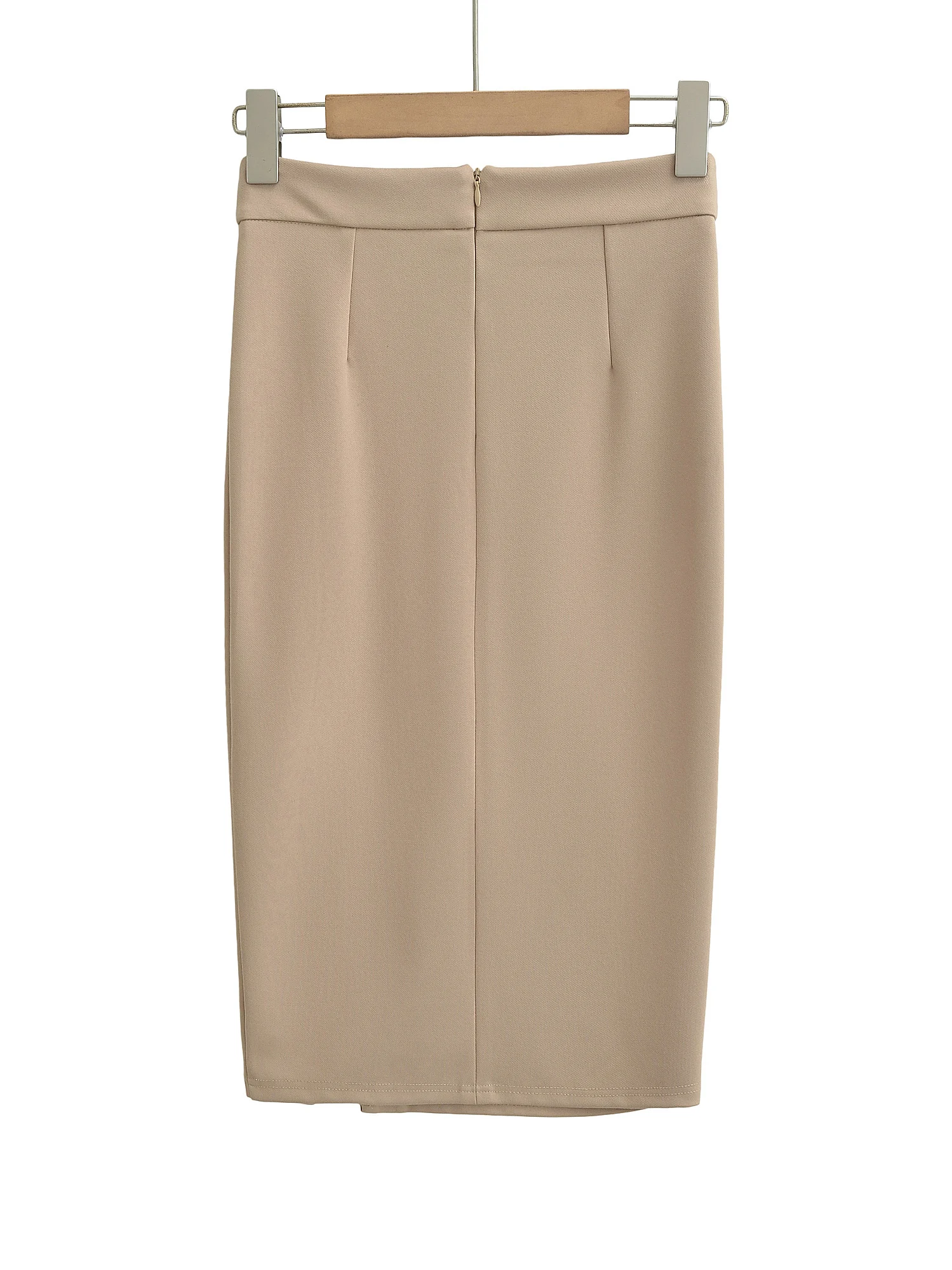 Elegant Mid-Waist Slim-Fit Women's Skirt Sexy Tight Business Casual High Elasticity Asymmetrical Hemline Fashionable Midi Skirt