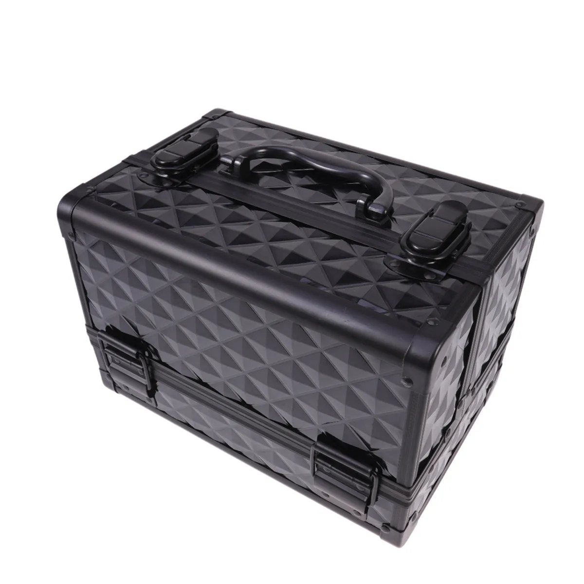 

Premium Metal Two-Layer Box for Makeup Brushes Lipsticks Eyeshadow Mascara Nail Polish Organized Storage Salon Home