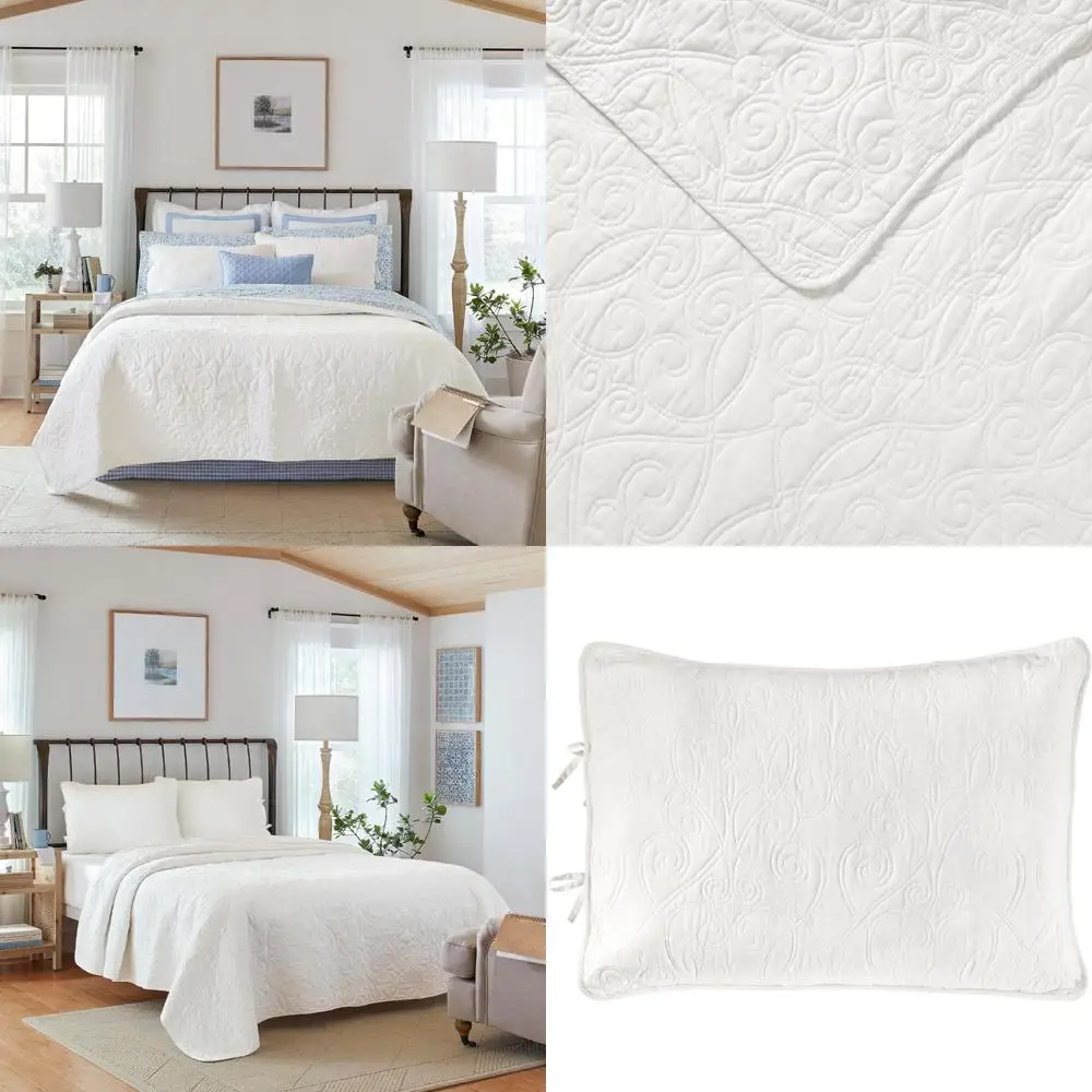 

Cotton Quilt Set - Reversible, All-Season Bedding with Matching Shams, Pre-Washed for Added Comfort