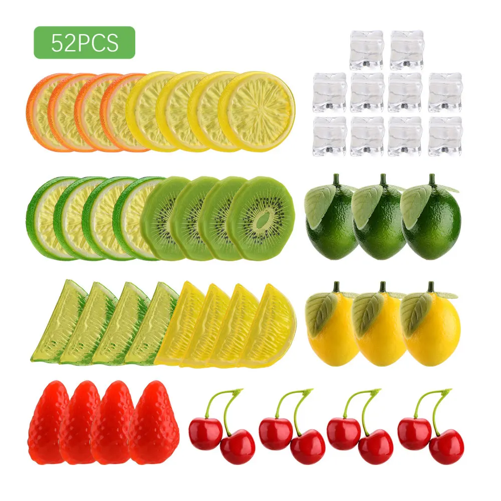 

52pcs Simulation Ornaments Fake Fruit Set Photo Props Home Decorations Solid And Reliable Beautiful New Ornaments