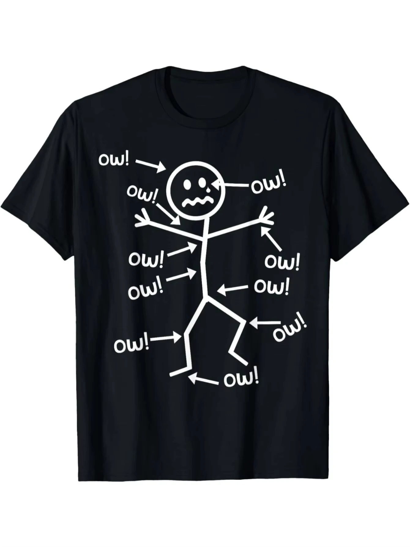 Ow Ow Ow T-Shirt Funny Chronic Pain Awareness Graphic Printed Women Short Sleeve Round Neck T Shirts Casual Summer Clothing