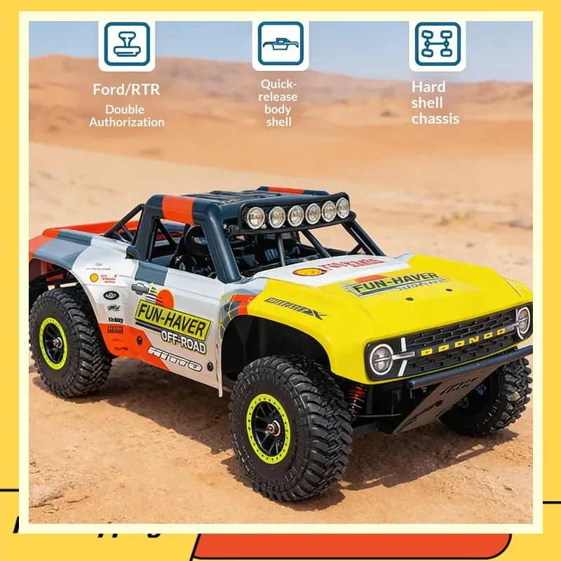 

FMS Ford Bronco 1/18 RTR RC Шорт-корс трак с коллекторным двигателем, внедорожный, с быстросъемным кузовом и жестким шасси, коллекционная гоночная модель