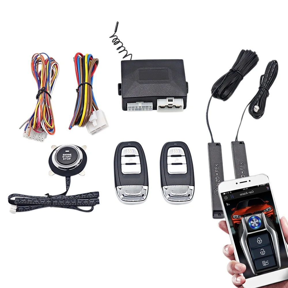 

Car Alarm One-Key Start Button Start Engine Phone Remote Control Ignition Kit Car Central Lock Keyless Entry System