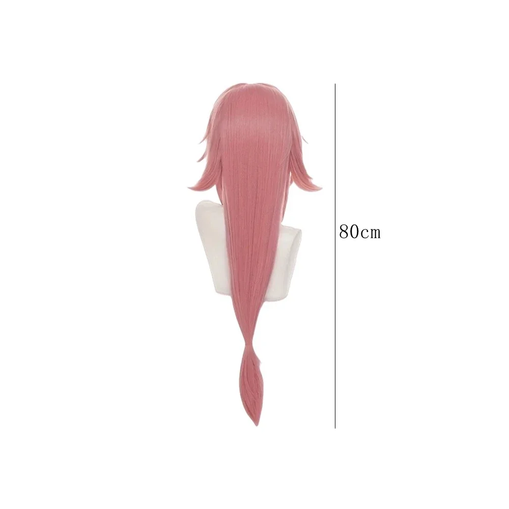 Genshin Impact Yae Miko Cosplay Wig Pink Heat Resistant Synthetic Hair Party Woman Wigs