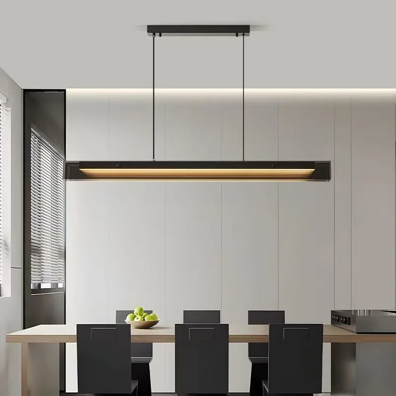 Linear Dining Room Chandelier Kitchen Island Lighting Dining Table Bar Lamp LED Long Strip Modern
