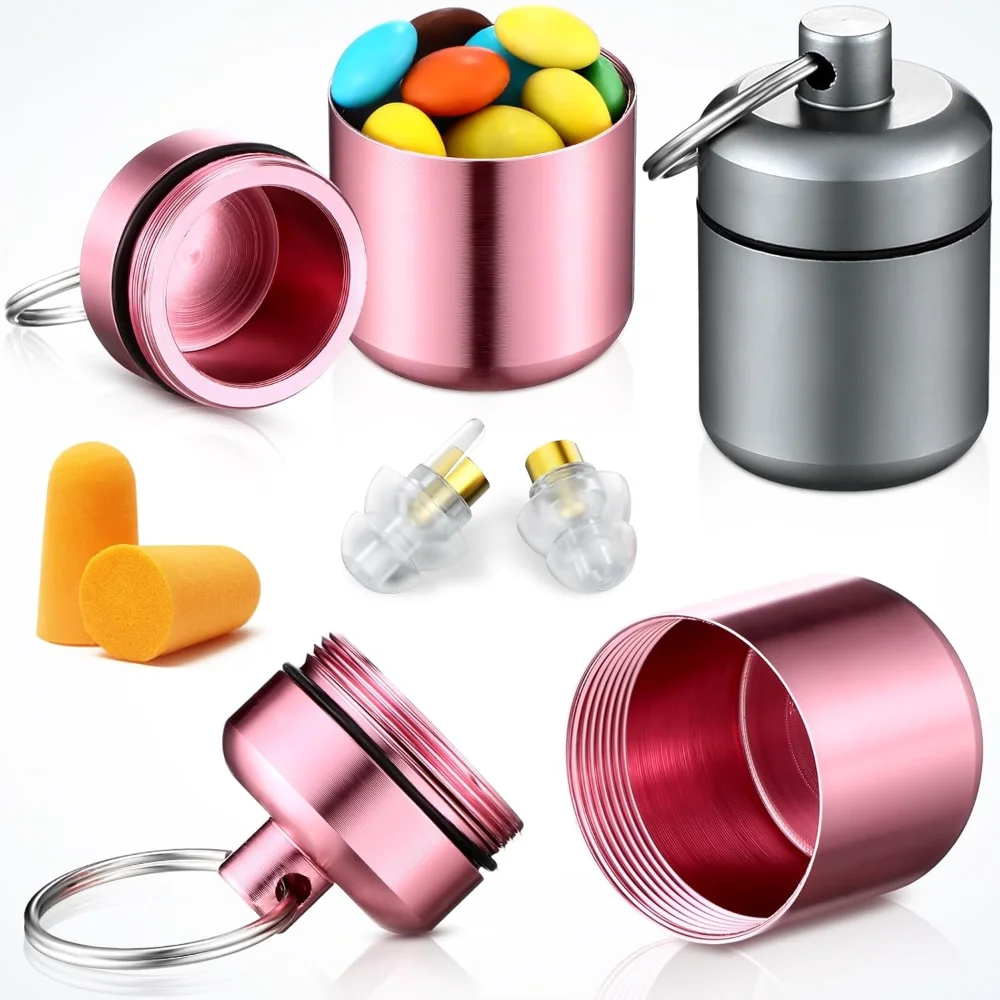 New Hot Mini Premuim Waterproof Portable Pill Case Keychain Box Travel EarPlug Container Bottle with Keyring for Medicine Holder