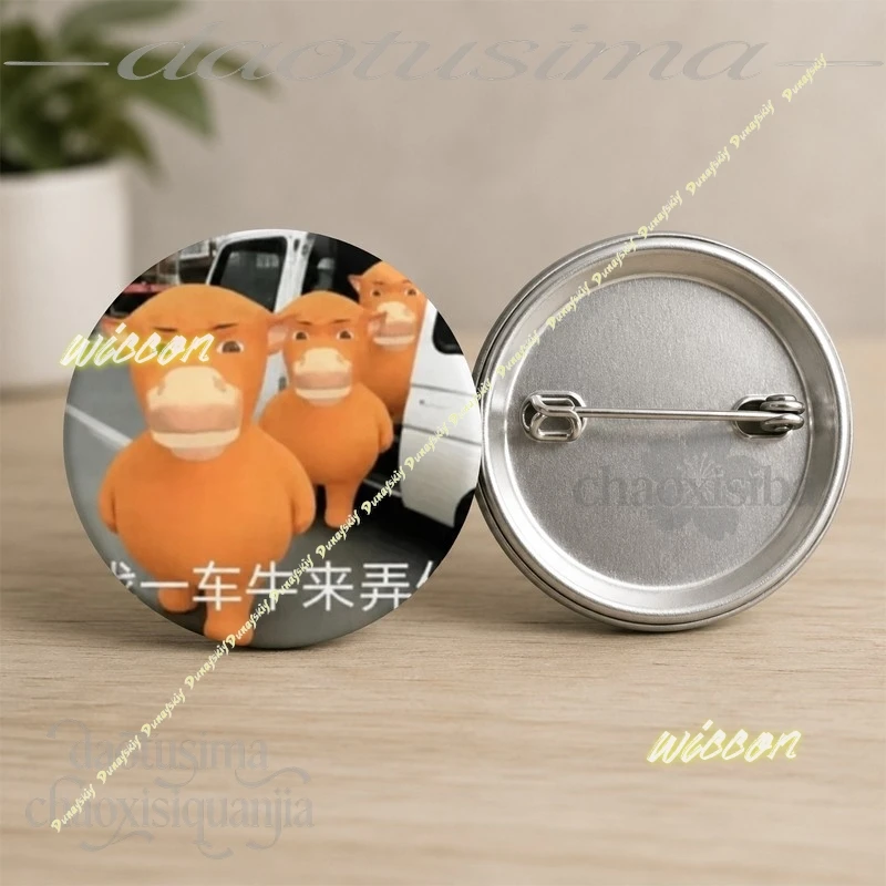 Anime Niu Lai Cute Funny Badges Button Round Creative Pin Brooch Badge Bag Decor Accessories Fans Collect Friends Gifts Birthday