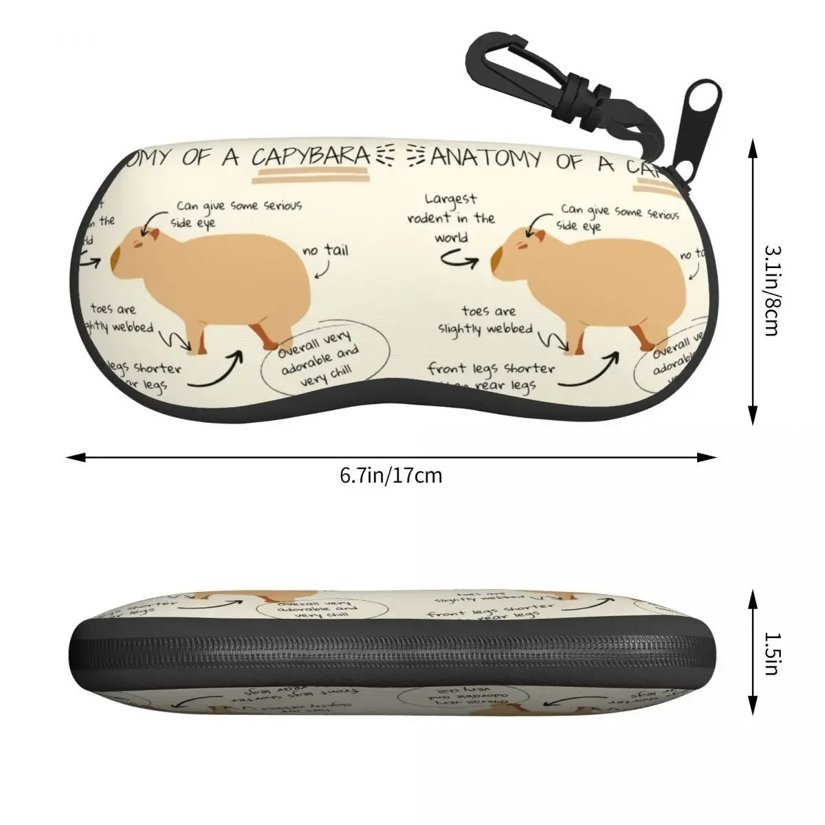 Anatomy Of A Capybara Eyeglass Glasses Case Women Men Soft Sunglasses Protective Box