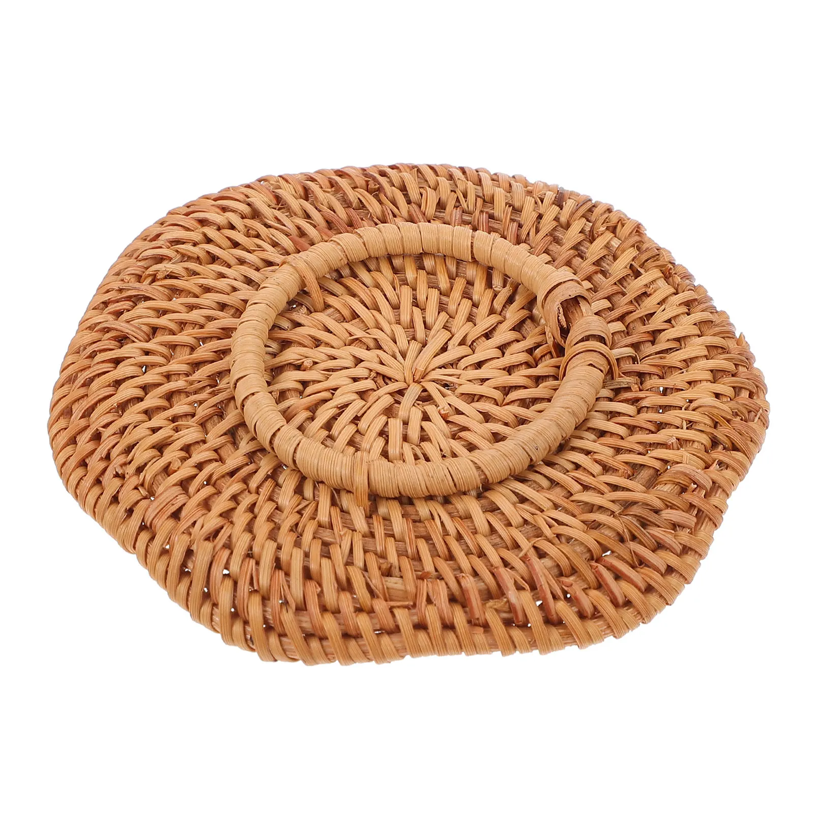 

Rattan Coasters Set Cup Mat Desktop Cushion Table Pad Water Resistant Office Hotel Use Table Decor