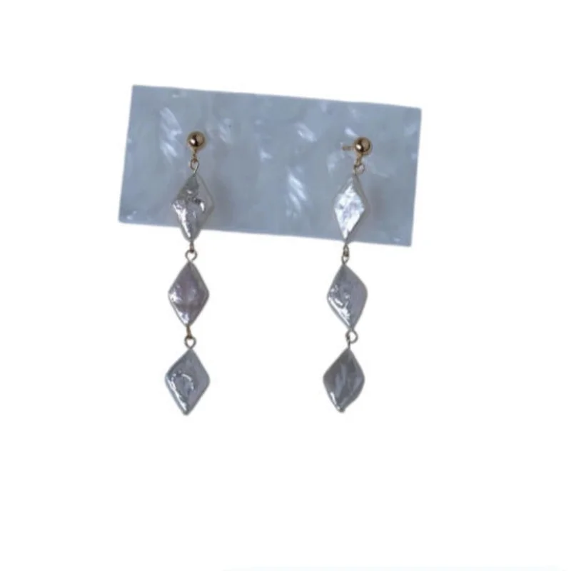 

925 Sterling Silver Pearl Earring Fine Jewelry Natural Freshwater Pearl Drop Earrings for Women Silver Wedding Dangle Earring